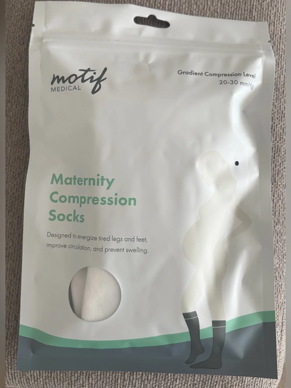 Maternity Compression Socks - White - NWT